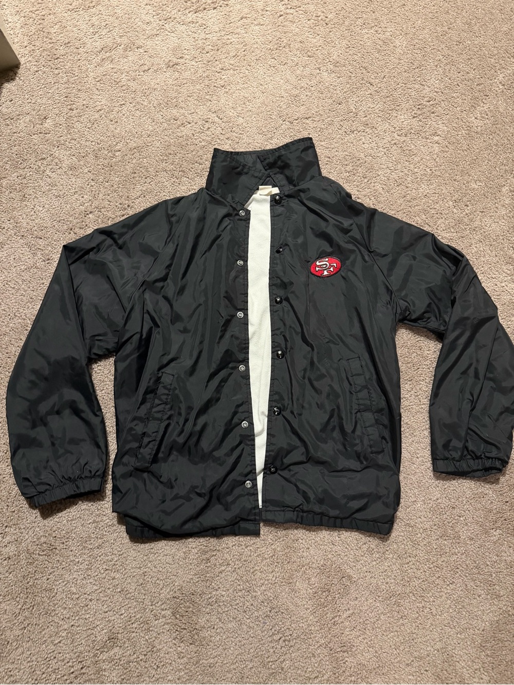 Black San Francisco 49ers Men's Windbreaker Jacket